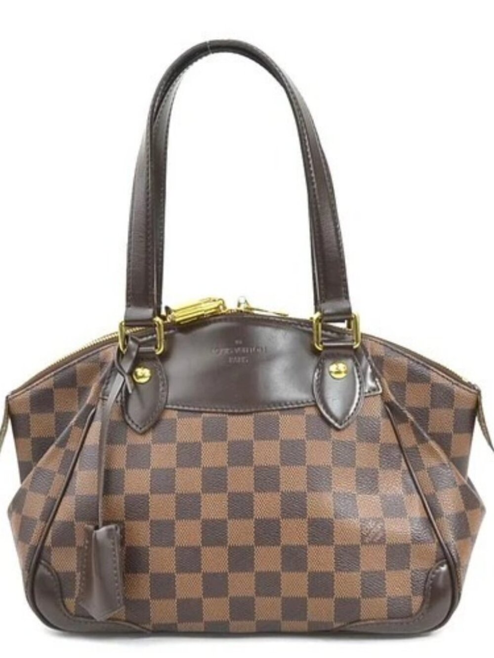 Auth LOUIS VUITTON Damier Ebene Verona PM Handbag Brown N41117 - e61235a